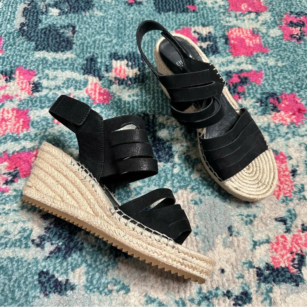 Eileen Fisher Largo Espadrille Sandals in Black